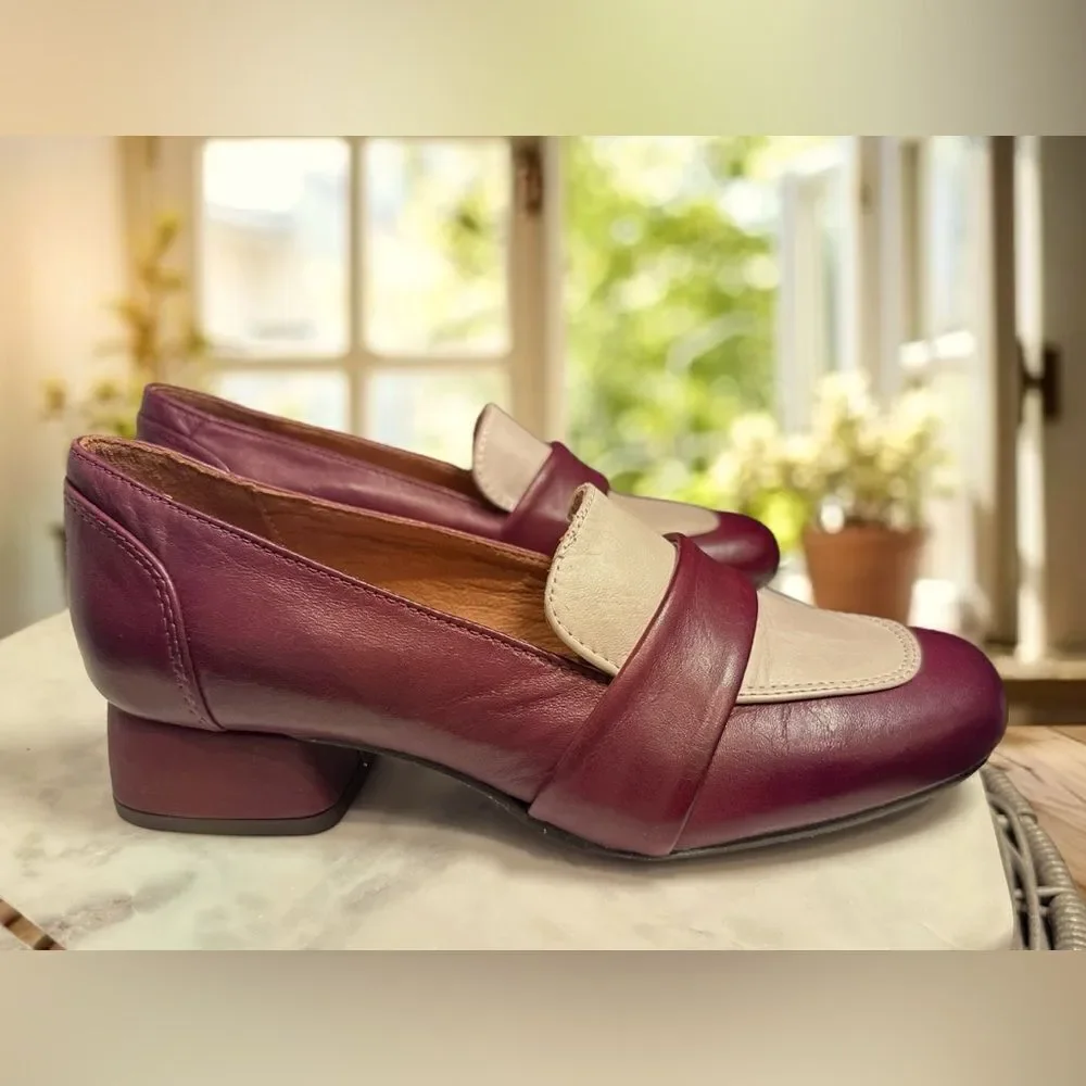 MIZ MOOZ  Bordeaux Leslee Leather Loafers Heel Womens EU 36